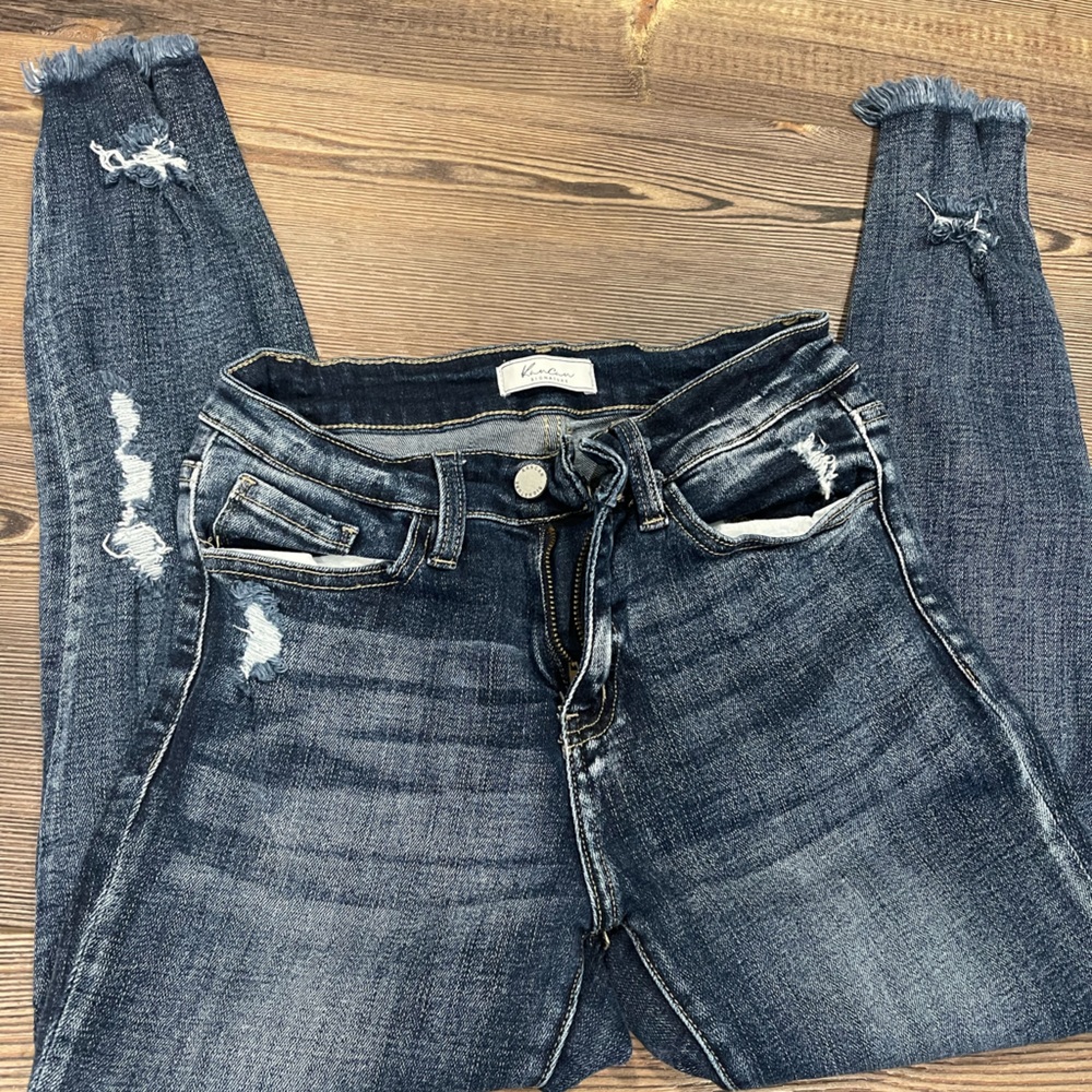 KanCan Dark Distressed Jeans